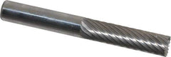 Atrax - 1/4" Cut Diam, 1/4" Shank Diam, Cylinder with End Cut Head Single Cut Burr - Carbide, End Cut End, 1" LOC, 2" OAL - USA Tool & Supply