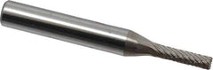 Atrax - 1/8" Cut Diam, 1/4" Shank Diam, Cylinder with End Cut Head Double Cut Burr - End Cut End, 5/8" LOC, 2" OAL - USA Tool & Supply