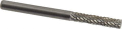 Atrax - 1/8" Cut Diam, 1/8" Shank Diam, Cylinder with End Cut Head Double Cut Burr - End Cut End, 9/16" LOC, 1-1/2" OAL - USA Tool & Supply
