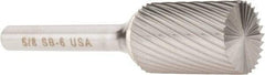 Atrax - 5/8" Cut Diam, 1/4" Shank Diam, Cylinder with End Cut Head Single Cut Burr - Carbide, End Cut End, 1" LOC, 2-3/4" OAL - USA Tool & Supply