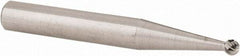Atrax - 1/8" Cut Diam, 1/4" Shank Diam, Ball Head Single Cut Burr - Carbide, 3/32" LOC, 2" OAL - USA Tool & Supply