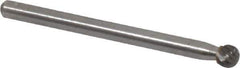 Atrax - 5/32" Cut Diam, 1/8" Shank Diam, Ball Head Single Cut Burr - Carbide, 5/32" LOC, 1-1/2" OAL - USA Tool & Supply