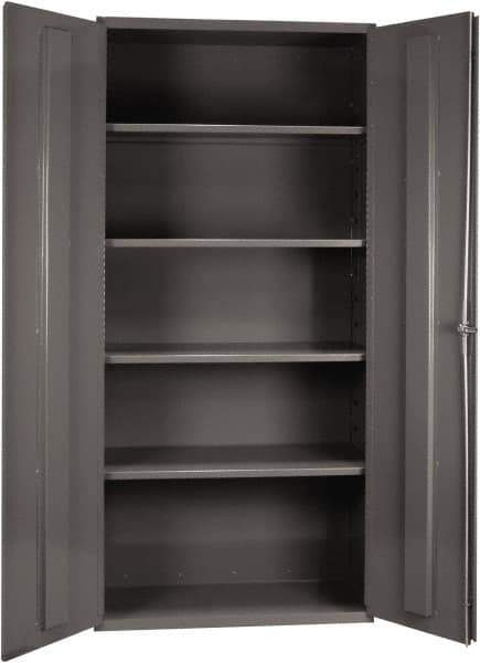 Durham - 4 Shelf Locking Storage Cabinet - Steel, 36" Wide x 24" Deep x 72" High, Gray - USA Tool & Supply