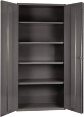 Durham - 4 Shelf Locking Storage Cabinet - Steel, 36" Wide x 24" Deep x 72" High, Gray - USA Tool & Supply