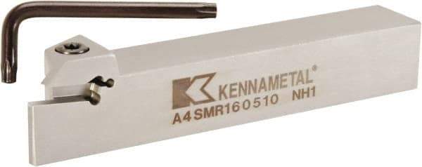 Kennametal - External Thread, 0.315" Max Depth of Cut, 3mm Min Groove Width, 5" OAL, Right Hand Indexable Grooving Cutoff Toolholder - 3/4" Shank Height x 3/4" Shank Width, A4G0300M03P02GMP Insert Style, A4SM Toolholder Style, Series A4 - USA Tool & Supply