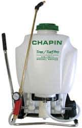 Chapin - 4 Gal Garden Backpack Sprayer - Reinforced Hose, Polyethylene Tank, For Industrial Applications - USA Tool & Supply