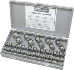 Fowler - 1/8 to 1 Inch Diameter, Chrome Steel, Gage Ball Set - 0.0001 Inch Tolerance, Grade 24 Accuracy, 63 RC Hardness, 26 Pairs - USA Tool & Supply