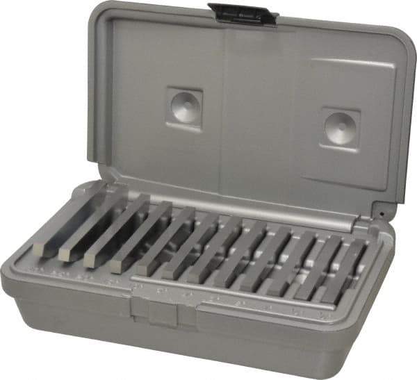 Fowler - 0.25 to 30°, 3 Inch Long, Steel, Angle Block Set - 0.25 Inch Thick, 30 Arc Seconds Accuracy, Includes Shop-Hardened and Molded Case, 12 Pieces - USA Tool & Supply