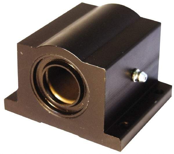 L.M76 - 1.0008" Inside Diam, Closed Single Pillow Block Linear Bearing - 3-1/4" Overall Width - USA Tool & Supply