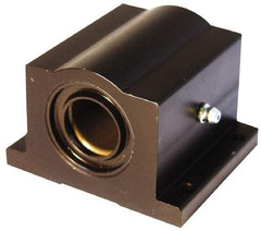 L.M76 - 0.3755" Inside Diam, Closed Single Pillow Block Linear Bearing - 1-3/4" Overall Width - USA Tool & Supply