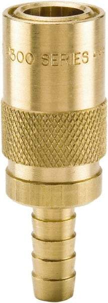 Parker - Nonthreaded Brass Hydraulic Hose Hose Barb Coupler & Straight Fitting - 200 psi, 12 GPM, 3/4" Hose Diam, Series Moldmate - USA Tool & Supply