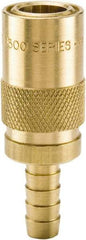 Parker - Nonthreaded Brass Hydraulic Hose Hose Barb Coupler & Straight Fitting - 200 psi, 12 GPM, 3/4" Hose Diam, Series Moldmate - USA Tool & Supply