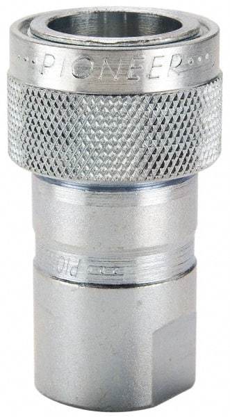 Parker - 7/8-14 SAE Steel Hydraulic Hose O-Ring Boss Coupler & Poppet - 3,000 psi - USA Tool & Supply