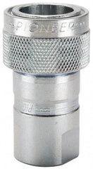 Parker - 9/16-18 SAE Steel Hydraulic Hose O-Ring Boss Coupler & Poppet - 3,000 psi - USA Tool & Supply