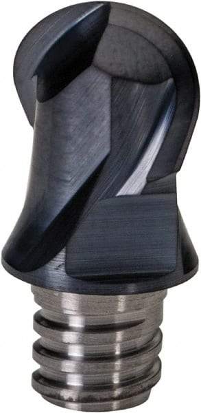 Iscar - MM EB Grade IC908 Carbide Ball Nose Milling Tip Insert - TiAlN Finish, 2 Flutes, 10mm Cutting Diam, 7mm Depth of Cut, 13mm Extension, 0.1961" Cnr Rad, 30° Helix - USA Tool & Supply