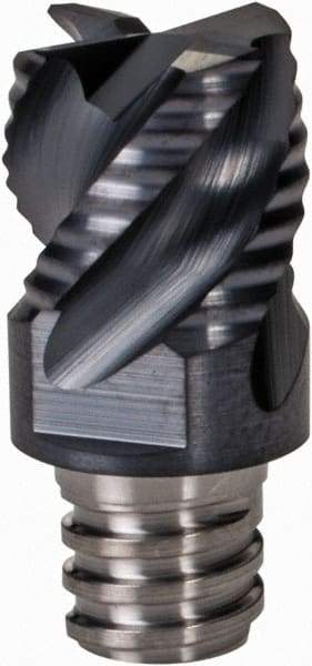 Iscar - MM ERS Grade IC908 Carbide End Milling Tip Insert - TiAlN Finish, 4 Flutes, 3/8" Cutting Diam, 0.27" Depth of Cut, 0.512" Extension, 45° Helix - USA Tool & Supply