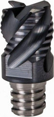 Iscar - MM ERS Grade IC908 Carbide End Milling Tip Insert - TiAlN Finish, 4 Flutes, 3/8" Cutting Diam, 0.27" Depth of Cut, 0.512" Extension, 45° Helix - USA Tool & Supply