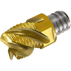 Iscar - MM EC Grade IC908 Carbide End Milling Tip Insert - TiAlN Finish, 8 Flutes, 5/8" Cutting Diam, 0.47" Depth of Cut, 0.81" Extension, 0.03" Cnr Rad, 30° Helix - USA Tool & Supply