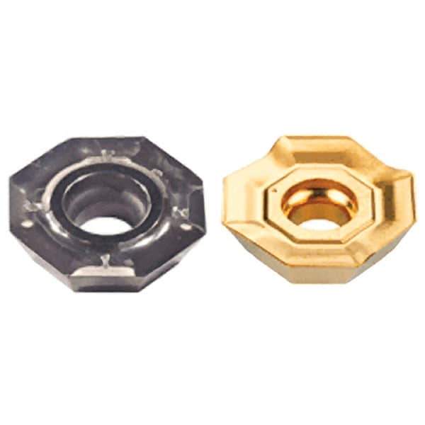 Iscar - OFCT07T3 Grade IC910 Carbide Milling Insert - AlTiN Finish, 0.2087" Thick, 0.7441" Inscribed Circle, 1.6mm Corner Radius - USA Tool & Supply