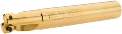 Iscar - 1-1/4" Cut Diam, 0.63" Max Depth of Cut, 1-1/4" Shank Diam, 8" OAL, Indexable Square Shoulder End Mill - Cylindrical Shank, 90° Lead Angle, Through Coolant, Series Helialu - USA Tool & Supply