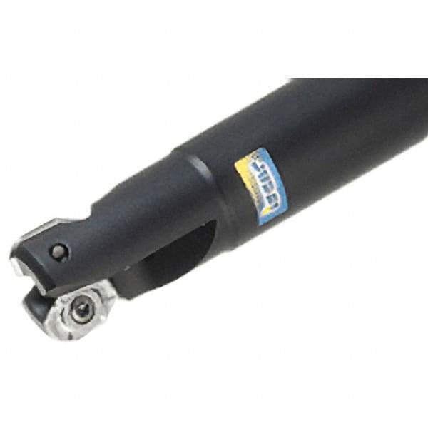 Iscar - 1-1/4" Cut Diam, 0.63" Max Depth of Cut, 1-1/4" Shank Diam, 8" OAL, Indexable Square Shoulder End Mill - Cylindrical Shank, 90° Lead Angle, Through Coolant, Series Helialu - USA Tool & Supply
