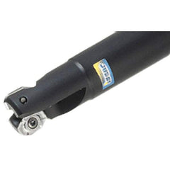 Iscar - 1-1/4" Cut Diam, 0.63" Max Depth of Cut, 1-1/4" Shank Diam, 8" OAL, Indexable Square Shoulder End Mill - Cylindrical Shank, 90° Lead Angle, Through Coolant, Series Helialu - USA Tool & Supply