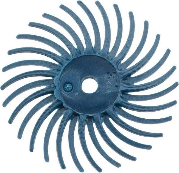 3M - 3/4" Diam, 1/16" Max Face Width, Shank Radial Bristle Brush - 400 Grit, Medium Grade, 35,000 Max RPM, Blue - USA Tool & Supply