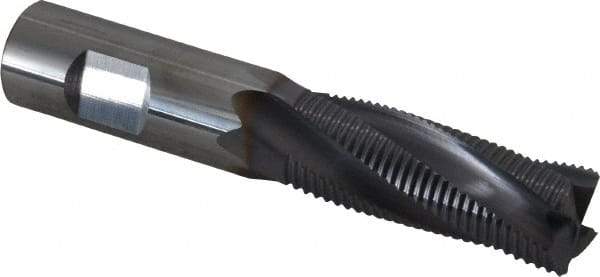 Niagara Cutter - 5/8" Diam, Fine Pitch, 1-5/8" LOC, 4 Flute Solid Carbide Corner Chamfer Roughing End Mill - AlTiN Finish, 3-1/2" OAL, 5/8" Shank Diam, Single End, Centercutting, 20° Helix - USA Tool & Supply