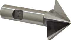 Made in USA - 45° Taper Angle per Side, 1/8" Small End Diam, 3/4" LOC, High Speed Steel 4 Flute Tapered Square End Mill - 3" OAL, 5/8" Shank Diam, Spiral Flute - USA Tool & Supply