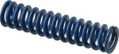 Associated Spring Raymond - 3/8" Hole Diam, 3/16" Rod Diam, 1-1/2" Free Length, Blue Die Spring - 30 Lb Max Deflection, 0.75" Max Deflection, Medium Duty, Chromium Alloy Steel - USA Tool & Supply