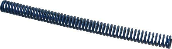 Associated Spring Raymond - 1/2" Hole Diam, 9/32" Rod Diam, 6-1/2" Free Length, Blue Die Spring - 45.5 Lb Max Deflection, 3.25" Max Deflection, Medium Duty, Chromium Alloy Steel - USA Tool & Supply