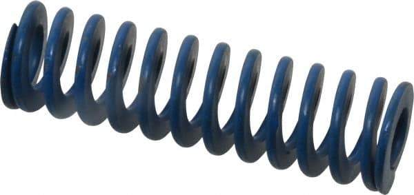 Associated Spring Raymond - 3/4" Hole Diam, 3/8" Rod Diam, 2-1/2" Free Length, Blue Die Spring - 150 Lb Max Deflection, 1.25" Max Deflection, Medium Duty, Chromium Alloy Steel - USA Tool & Supply