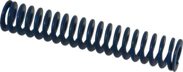 Associated Spring Raymond - 3/4" Hole Diam, 3/8" Rod Diam, 4" Free Length, Blue Die Spring - 144 Lb Max Deflection, 2" Max Deflection, Medium Duty, Chromium Alloy Steel - USA Tool & Supply