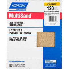 11″ × 9″ Multisand Paper Sheet 120 Grit Medium Aluminum Oxide - USA Tool & Supply