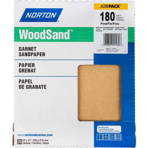 11″ × 9″ Woodsand A511 Paper Sheet 180 Grit Fine Garnet - USA Tool & Supply