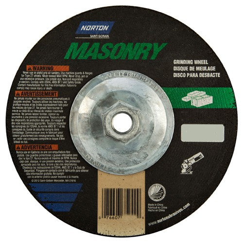 ‎7″ × 1/4″ × 5/8″-11 Non-Woven Depressed Center Wheel Type 27 24 Grit Silicon Carbide - USA Tool & Supply