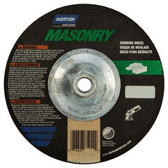 ‎7″ × 1/4″ × 5/8″-11 Non-Woven Depressed Center Wheel Type 27 24 Grit Silicon Carbide - USA Tool & Supply