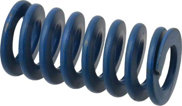 Associated Spring Raymond - 1" Hole Diam, 1/2" Rod Diam, 2" Free Length, Blue Die Spring - 260 Lb Max Deflection, 1" Max Deflection, Medium Duty, Chromium Alloy Steel - USA Tool & Supply