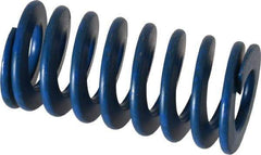 Associated Spring Raymond - 1-1/4" Hole Diam, 5/8" Rod Diam, 2-1/2" Free Length, Blue Die Spring - 360 Lb Max Deflection, 1.25" Max Deflection, Medium Duty, Chromium Alloy Steel - USA Tool & Supply