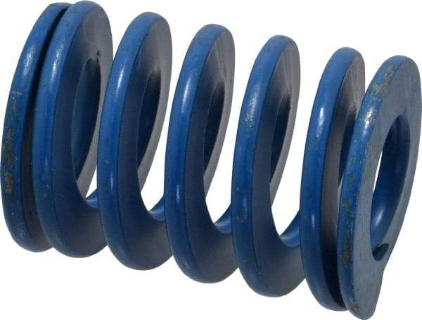 Associated Spring Raymond - 1-1/2" Hole Diam, 3/4" Rod Diam, 2" Free Length, Blue Die Spring - 530 Lb Max Deflection, 1" Max Deflection, Medium Duty, Chromium Alloy Steel - USA Tool & Supply