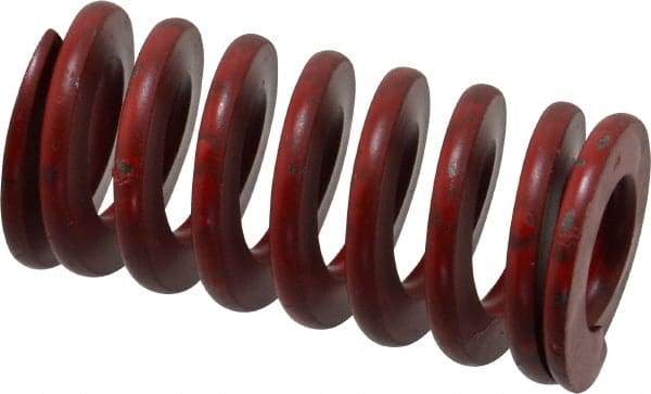 Associated Spring Raymond - 1" Hole Diam, 1/2" Rod Diam, 2" Free Length, Red Die Spring - 296 Lb Max Deflection, 0.74" Max Deflection, Medium Heavy Duty, Chromium Alloy Steel - USA Tool & Supply