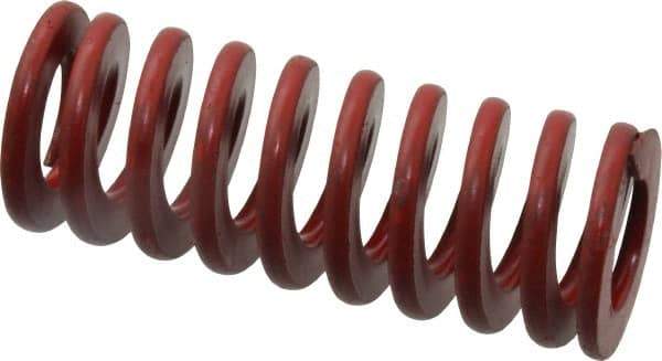 Associated Spring Raymond - 1" Hole Diam, 1/2" Rod Diam, 2-1/2" Free Length, Red Die Spring - 286.8 Lb Max Deflection, 0.93" Max Deflection, Medium Heavy Duty, Chromium Alloy Steel - USA Tool & Supply