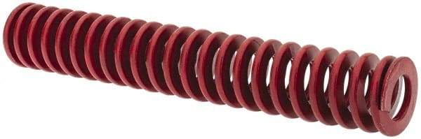 Associated Spring Raymond - 1" Hole Diam, 1/2" Rod Diam, 6" Free Length, Red Die Spring - 266.4 Lb Max Deflection, 2.22" Max Deflection, Medium Heavy Duty, Chromium Alloy Steel - USA Tool & Supply