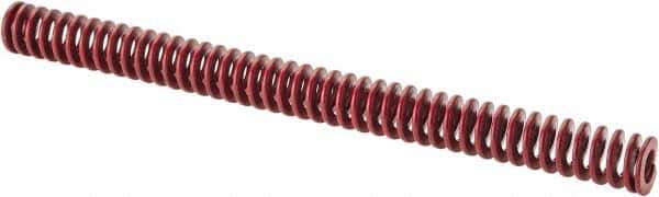 Associated Spring Raymond - 1" Hole Diam, 1/2" Rod Diam, 12" Free Length, Red Die Spring - 275.3 Lb Max Deflection, 4.44" Max Deflection, Medium Heavy Duty, Chromium Alloy Steel - USA Tool & Supply