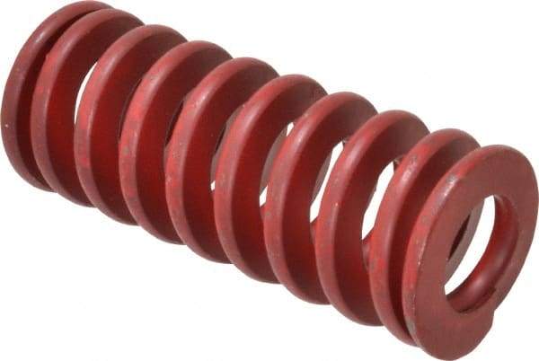 Associated Spring Raymond - 1-1/4" Hole Diam, 5/8" Rod Diam, 3" Free Length, Red Die Spring - 568.3 Lb Max Deflection, 1.11" Max Deflection, Medium Heavy Duty, Chromium Alloy Steel - USA Tool & Supply