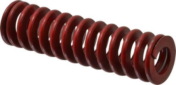 Associated Spring Raymond - 1-1/4" Hole Diam, 5/8" Rod Diam, 4-1/2" Free Length, Red Die Spring - 532.8 Lb Max Deflection, 1.67" Max Deflection, Medium Heavy Duty, Chromium Alloy Steel - USA Tool & Supply