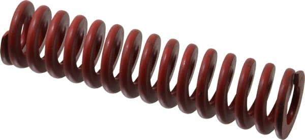 Associated Spring Raymond - 1-1/4" Hole Diam, 5/8" Rod Diam, 5" Free Length, Red Die Spring - 536.5 Lb Max Deflection, 1.85" Max Deflection, Medium Heavy Duty, Chromium Alloy Steel - USA Tool & Supply
