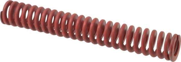 Associated Spring Raymond - 1-1/2" Hole Diam, 3/4" Rod Diam, 10" Free Length, Red Die Spring - 651.2 Lb Max Deflection, 3.7" Max Deflection, Medium Heavy Duty, Chromium Alloy Steel - USA Tool & Supply