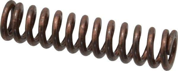 Associated Spring Raymond - 1/2" Hole Diam, 9/32" Rod Diam, 2" Free Length, Gold Die Spring - 66 Lb Max Deflection, 0.6" Max Deflection, Heavy Duty, Chromium Alloy Steel - USA Tool & Supply