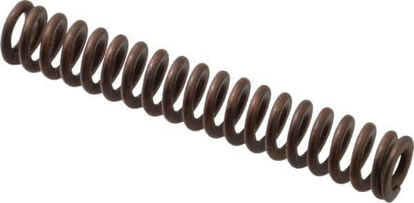 Associated Spring Raymond - 1/2" Hole Diam, 9/32" Rod Diam, 3" Free Length, Gold Die Spring - 66.6 Lb Max Deflection, 0.9" Max Deflection, Heavy Duty, Chromium Alloy Steel - USA Tool & Supply